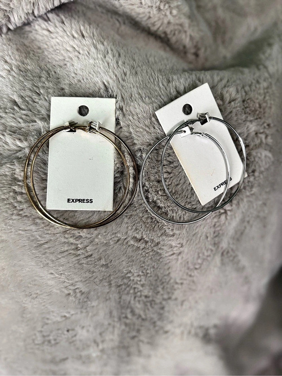 Express Jewelry - Express Hoop Earrings in Gold & Silver NWT